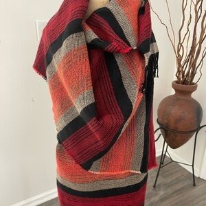 Vintage Unisex Scarf Shawl Multi Color 29”x75” Acrylic Blend